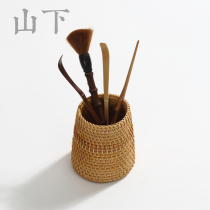 Vietnam autumn Rattan handmade creative tea ceremony group Six Junzi tea bucket Pen holder Tea knife Tea Ceremony Tea set zero storage