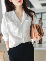 LOSTSOULS Japan Early autumn cool and sunscreen Breathable Flap Design Shirt Commuter Loose Pocket Shirt Woman