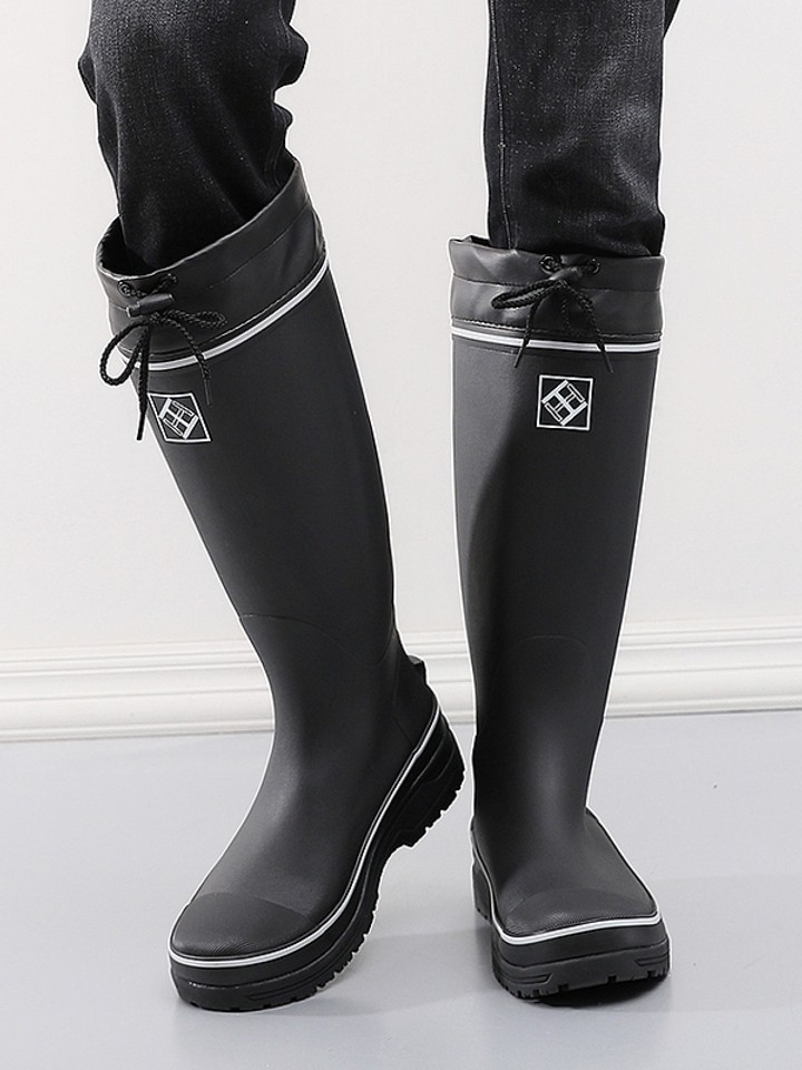 豆特男士高筒雨靴水鞋橡胶长筒水靴胶鞋