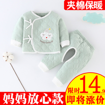 Baby autumn and winter set newborn baby cotton monk clothing cotton winter warm cotton padded clothes thickened newborn clothes