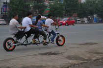 Double triple bike Quad bike Wide tire couple attraction tour Disc brake variable speed asynchronous mountain bike