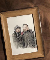 DIY custom hand-painted watercolor character photos Valentines Day anniversary send boys girlfriends girlfriends couples birthday products