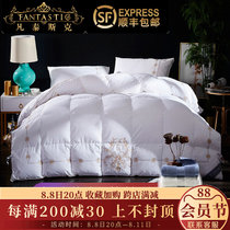 Warm down duvet core anti - velvet 95% white velvet is thickened by 100 cotton vet embroidery