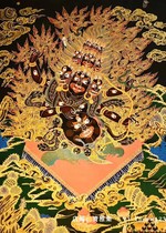 Black King Lahra in Hullah protection law Nepal pure hand painted pure handmade Donka hanging painting Laurah