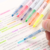 Del double-headed fluorescent marker pen color marker students use the key to Mark candy color hook painting