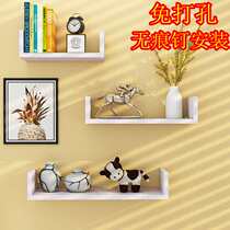 Wall bookshelf living room decoration shelf wall hanging creative partition bedroom simple shelf Wall non-perforated