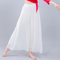 Modern dance pants national classical dance practice pants elegant chiffon culottes loose wide-leg pants female yoga performance
