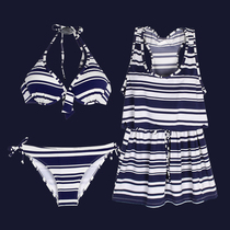 Swimsuit women cover their stomachs and show thinness Koreas new small-breasted steel support gathered three-piece sexy split skirt bikini