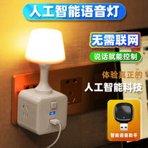 Small night light intelligent voice control light bed head lamp multifunctional conversation mesh red homed talk control switch