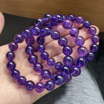 Natural Amethyst Single Circle Bracelet Purple Crystal Handstring Ornament Gift
