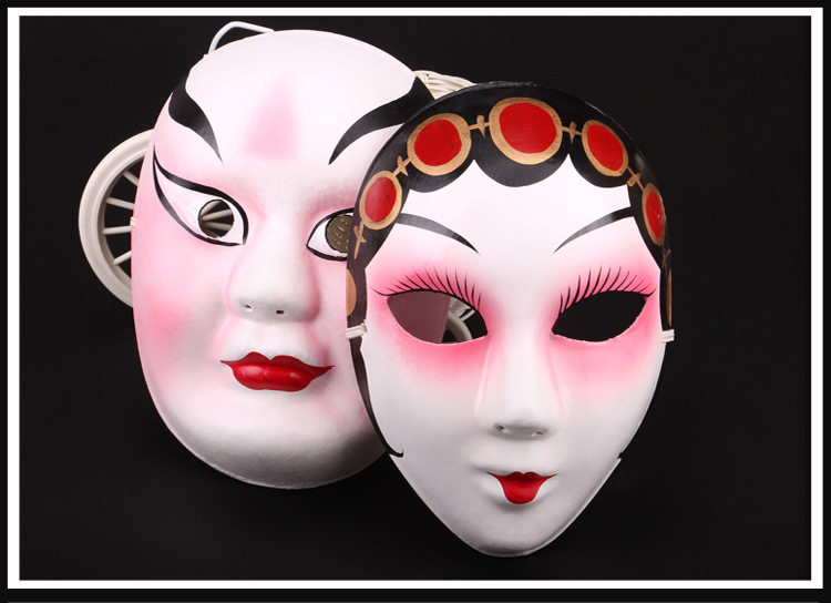 表演道具 手绘纸浆面具 院魅影面具 京剧脸谱面具 小生花旦面具