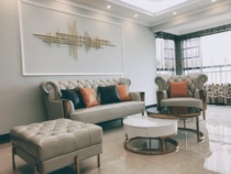 Living room sofa background wall decoration Pendant wrought iron wall hanging Light luxury model room metal wall decoration three-dimensional wall decoration