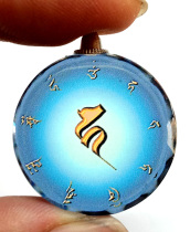 Jizang Bodhisattva Heart Mantra Crystal Curse Wheel Pendant (Xiang)