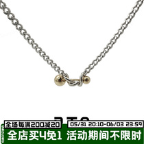 PTC S925 pure silver small crowdsourced minimalist with cool wind design detachable balance ball pendant base necklace Men and women