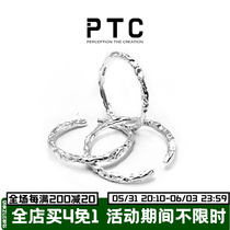 PTCs minimalist niche design for men and women matching 925 pure silver opening vegetarian circles tin paper creaty opening lukewarm wind rings