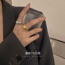 This Life Year Advanced Sensation S925 Pure Silver Horn Bag Ring Female Tide Personality Ins Lukewarm Wind Index Finger Ring Ring Gift