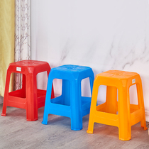 Thickened plastic stool stacked stool home kitchen table eating stool large square stool modern meeting bench student Chair