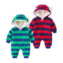 (Broken code clearance) Newborn baby jumpsuit baby winter clothes small children go out to keep warm clothes