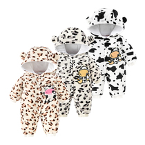 (Broken code clearance) newborn baby conjoined clothes baby winter thickened ha clothes cute cartoon cow full moon