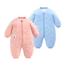 Baby conjoined clothes winter mens baby jumpsuit thickened year old warm clothes
