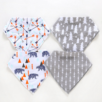 (Broken code clearance) 4 sets of mouth water towel baby triangle towel newborn baby baby bib cotton spring and autumn