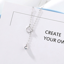 S925 silver kitty necklace female Korean version minimalist student Mori department fresh bell lock bone chain 100 lap girls heart ornament