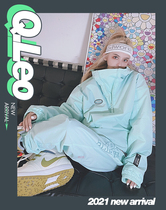 QLeo original mens and womens ski suit Korean version windproof and waterproof Korean version trendy cool snowboard equipment outdoor