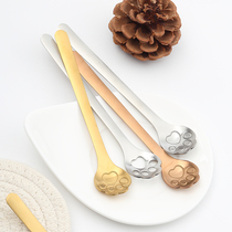 Cute cat claw spoon 304 stainless steel ins shaking net red creative soup colander Dessert spoon Coffee spoon mixing spoon