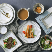Ceramic kiln glaze Western tableware plate European creative flat plate Shallow plate Deep plate Noodle bowl Salad bowl Coffee cup