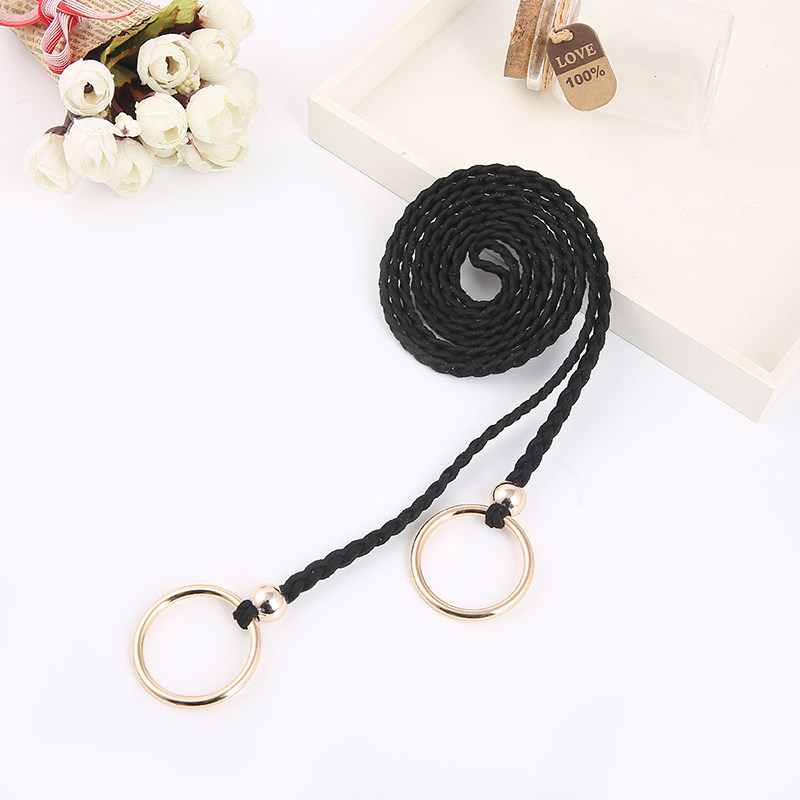 金属小铁环腰带女编制春夏配连衣裙装饰衬衫简