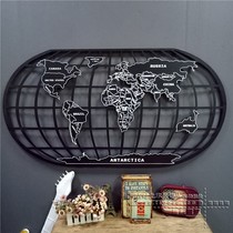 European and American personality World Map wall decoration European bedroom living room Office pendant creative wall decoration pastoral