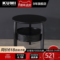 Nordic solid wood bedside table Ash wood Walnut color Simple modern storage cabinet Bedroom bedside cabinet Small locker