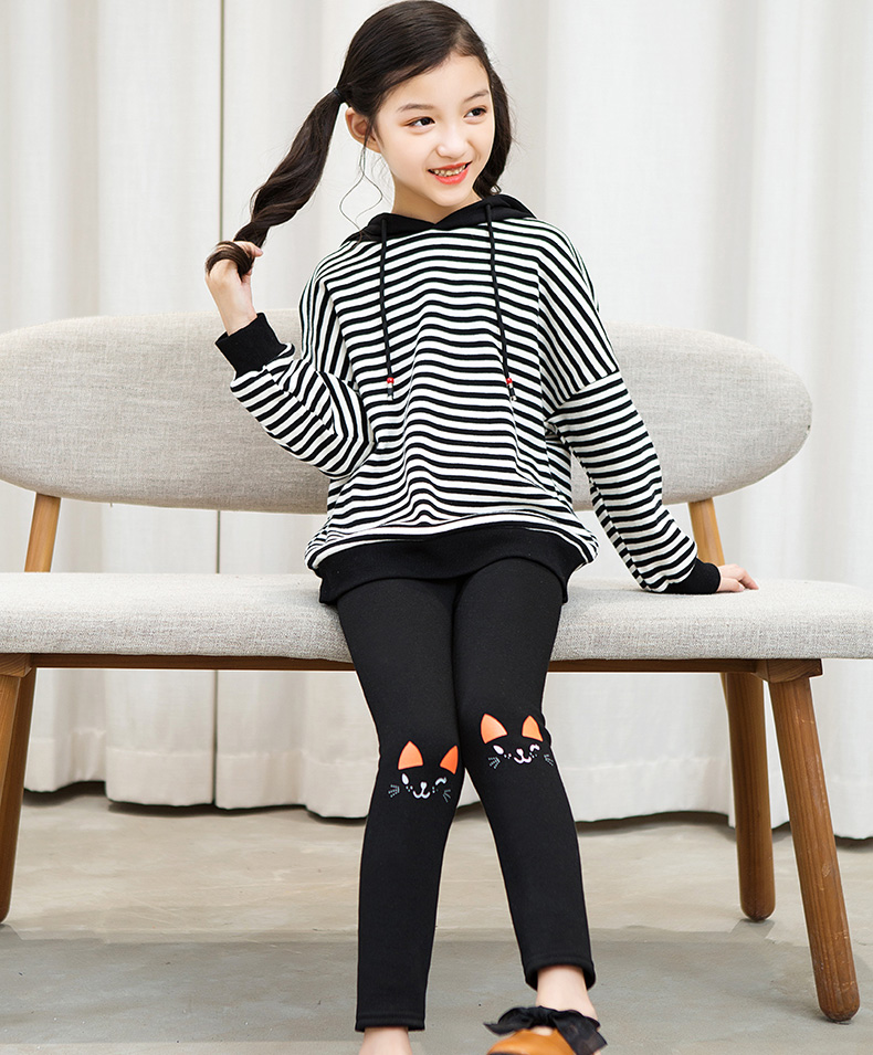 2018新款女童打底裤加绒加厚春秋冬装季宝宝儿童外穿保暖棉长裤子