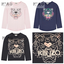 European Childrens Clothing Kenzo Takata Xian Three-autumn Winters Girl Scout Tiger Head Long sleeves T-shirt