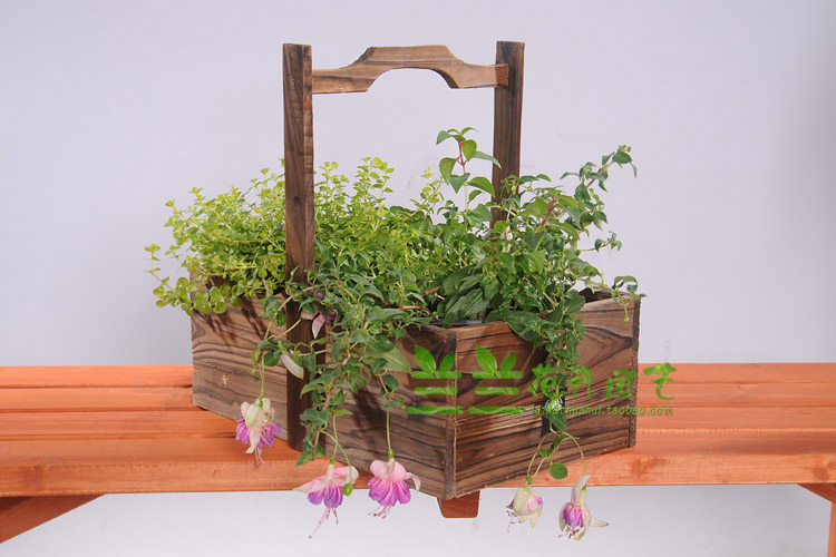 防腐木花桶吊桶木桶水桶提桶阳台花架摆件杂物个性创意木花盆复古