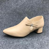 Brand clearance handles 2023 leather female slippers tip heel and fashion fashion dress work shoes