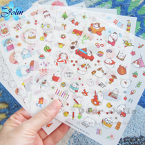 Stupid cute round Rabbit Rabbit flower cute character multi-purpose decoration flat hand account sticker cartoon sticker and paper PET