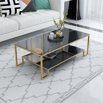 Light extravagant tea table small family style living room Nordic tempered glass minimalist modern office reception room rectangular tea table