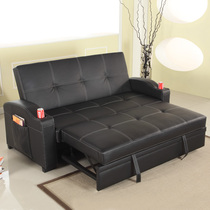 Jian Shi Xuan multi-function living room sofa bed 1 5m folding sofa bed Double small apartment leather sofa bed 1 8
