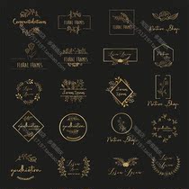 Little red book with wedding Line LOGO design material HD PSD AI vector line golden design material