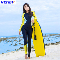2020 new female wetsuit one-piece beach sunscreen waterproof female and male long-sleeved swimsuit snorkeling suit rafting equipment