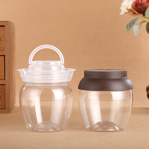 Transparent plastic packaging bottle wholesale pickle jar bottle 350ml 500ml800ml sauce pickle food s