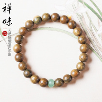 Original Handmade Green Sandalwood Buddha Beads Bracelet Retro Art Sandalwood Wood Bracelet Men Women Simple Jewelry