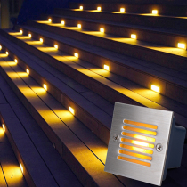 Underground lights step lights floor feet lights square led step lights outdoor waterproof stair lights recessed corner wall lights
