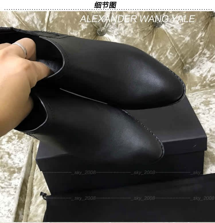 alexander wang戒指官方網站 ALEXANDER WANG YALE AW大王短裸靴子金屬斷缺口根牛皮中高跟女鞋 戒指