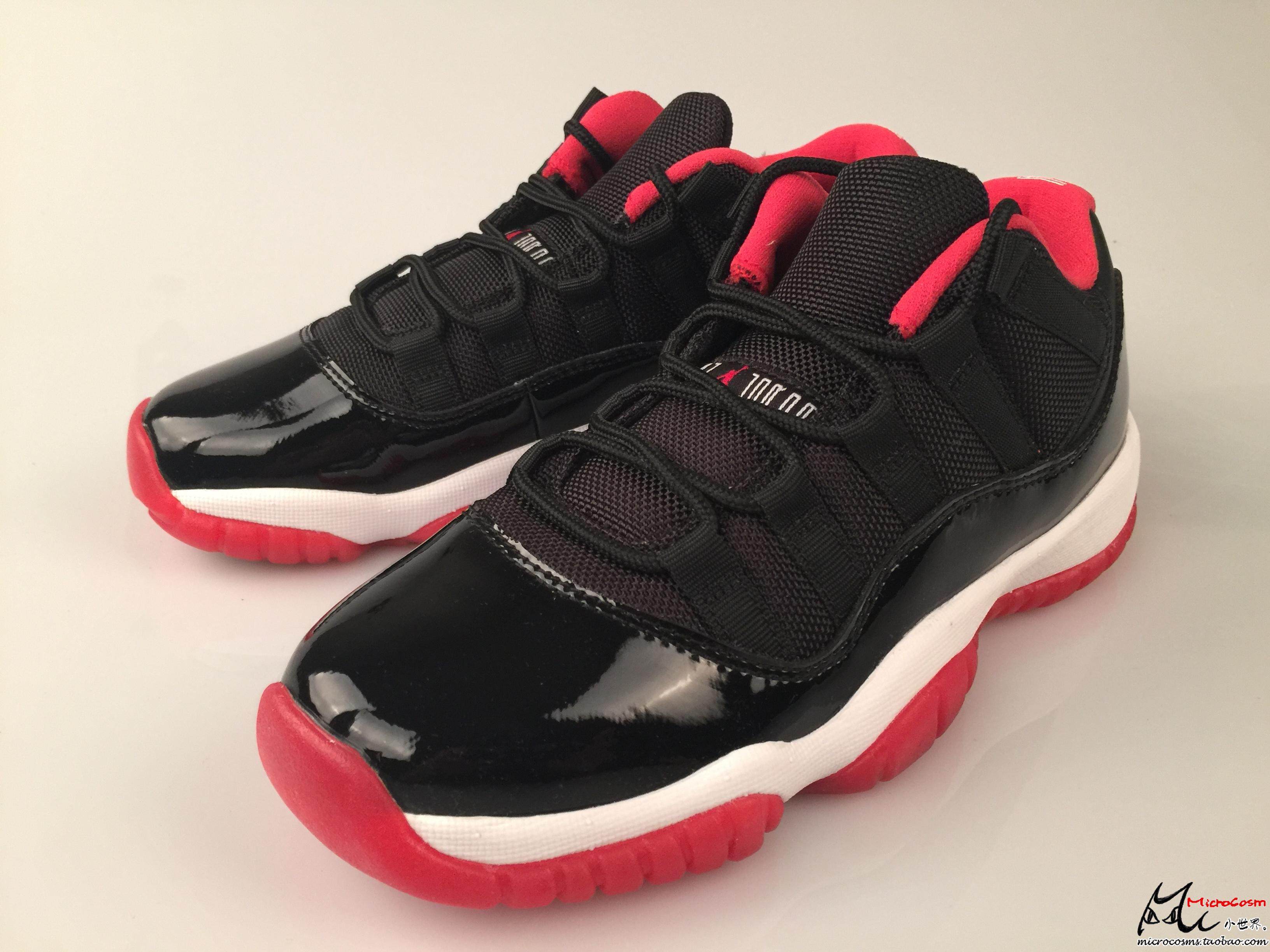 小世界aj11 low air jordan 11 low bred 黑红528895-528896-012 男女