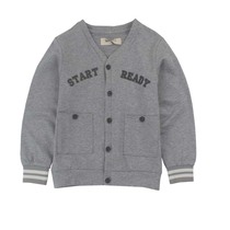 Xiao Rouge Bean New Boy Pure Cotton Spring and Autumn coat for large childrens V-collar sweater knitted and clothes clearing