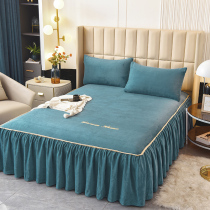 New Products Milk Suede Bed Skirt Dirty Suede Bed Cover Single Mattress Skirt Thickened Non-slip Mat Dreams Protective Sleeve Bed Linen Sleeves
