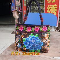 Guilin new elderly womens bag ethnic style embroidery bag embroidered canvas small bag shoulder Lady Hand bag