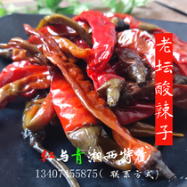 Laotan sour pepper spicy chili Hunan Yuanling specialty farm homemade marinated Wan spicy jar dish appetizing Rice
